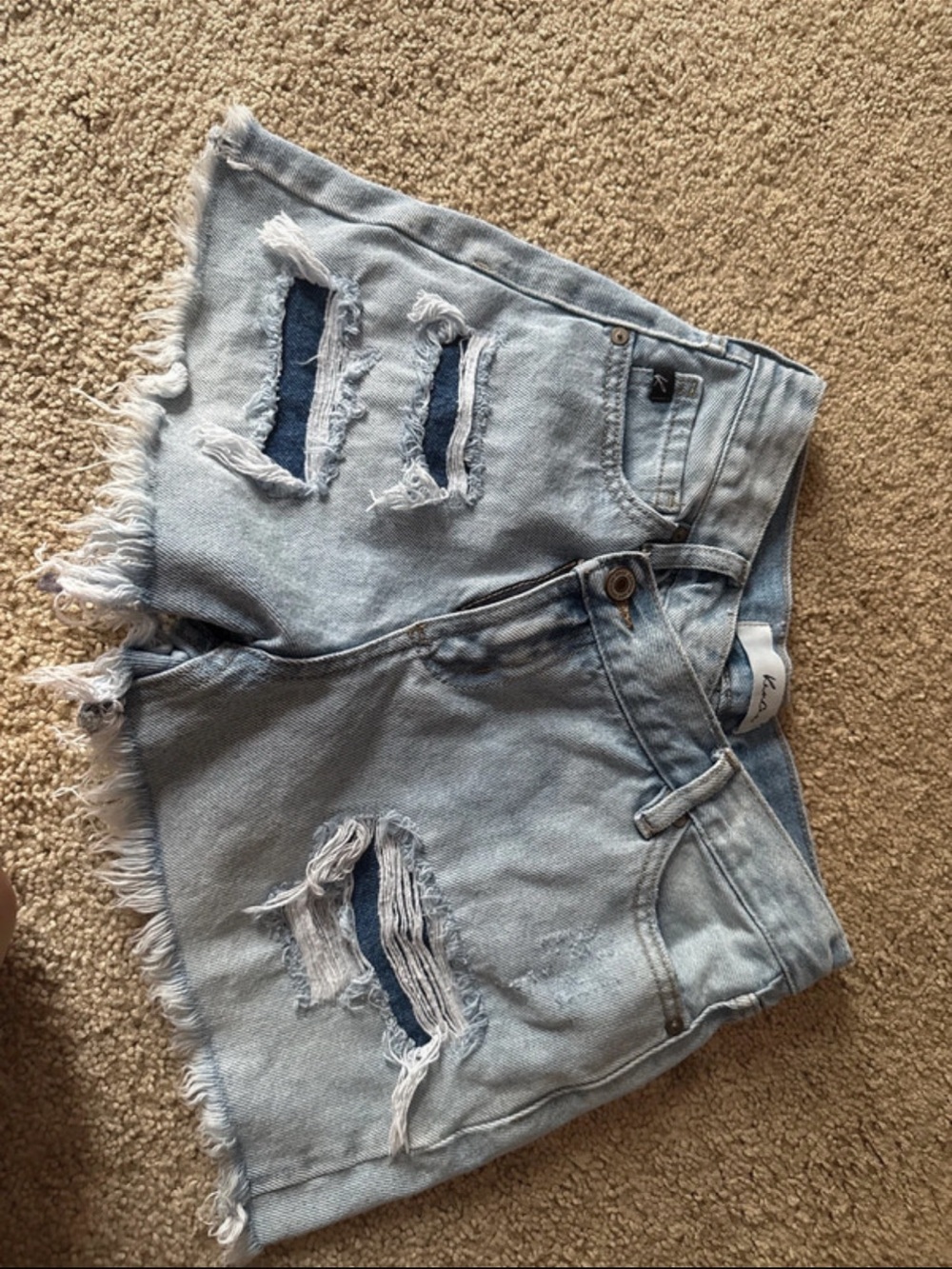 KanCan Light Blue Ripped Denim Shorts